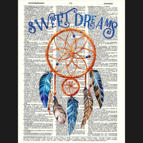 Dreamcatcher Vintage Dictionary Art Print Bedroom - Picture 4 of 4